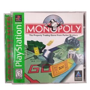 Monopoly Greatest Hits PlayStation PS1 Video Game NTSC U/C Board Tested Works